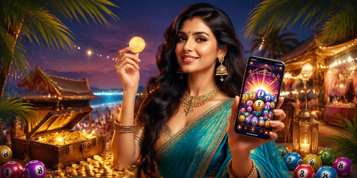 Lottery ticket and Indian player selecting numbers