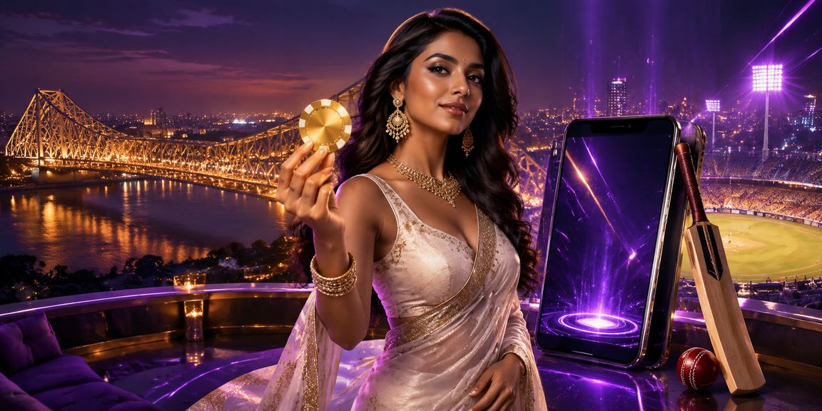 Kolkata Howrah Bridge with traditional saree festive background